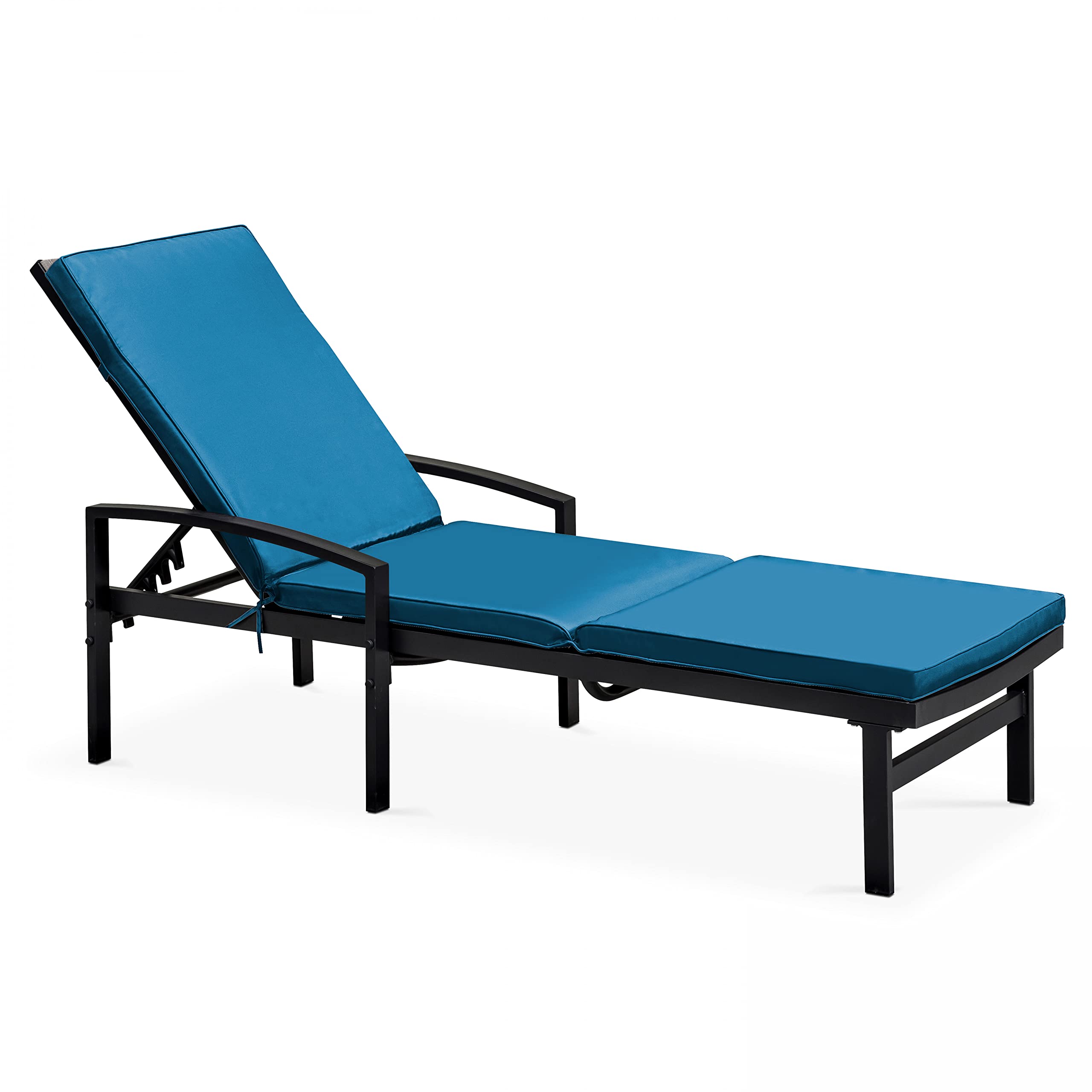 Lot 2 Coussins Bain de Soleil Polyester Bleu 186 x 53 x 5 cm