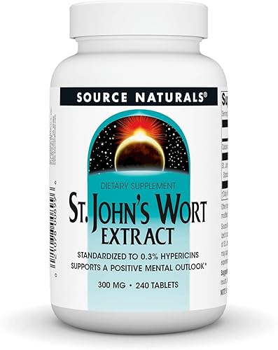 Source Naturals St. Johns Wort Extract 300 mg apoya una perspectiva mental positiva - 240 Tabletas