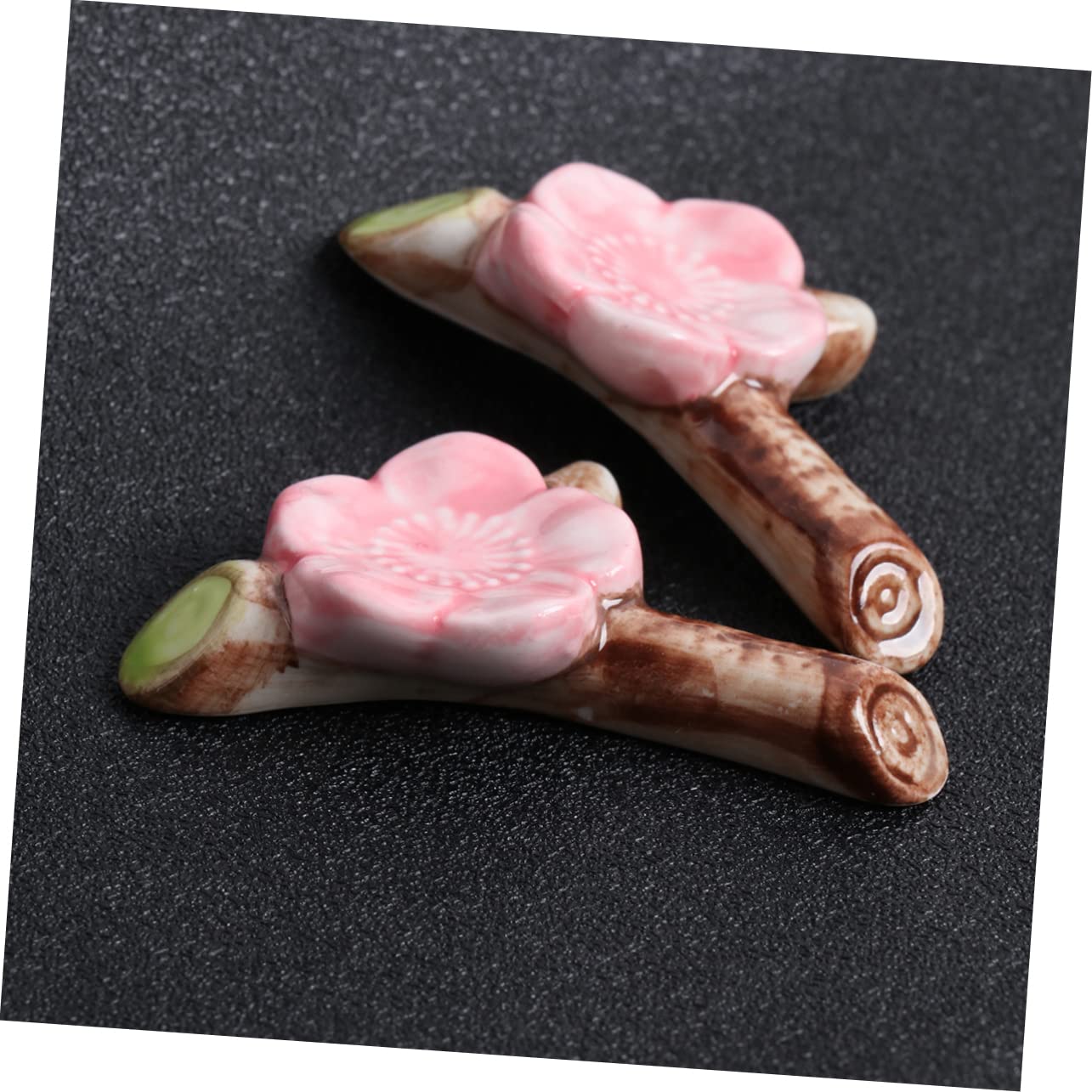 Repose-Baguettes, Supports à Baguettes pour Restaurant, Motif Fleurs de Cerisier en céramique, Lot de 4, Dimensions : 6,5 x 3 x 1,5 cm