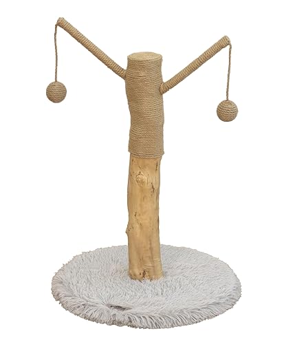 Dehner Lovely - Árbol rascador para Gatos, Aprox. 80 x 45 x 45 cm, Tronco Real, Madera/Felpa/sisal, Color…