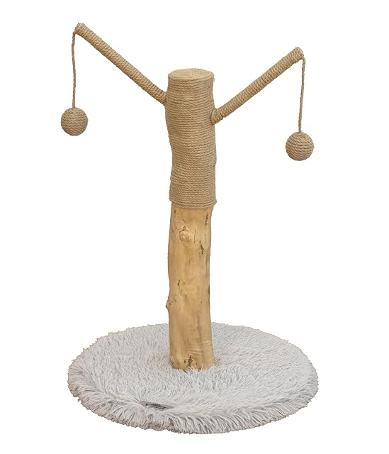 Dehner Lovely - Árbol rascador para Gatos, Aprox. 80 x 45 x 45 cm, Tronco Real, Madera/Felpa/sisal, Color…