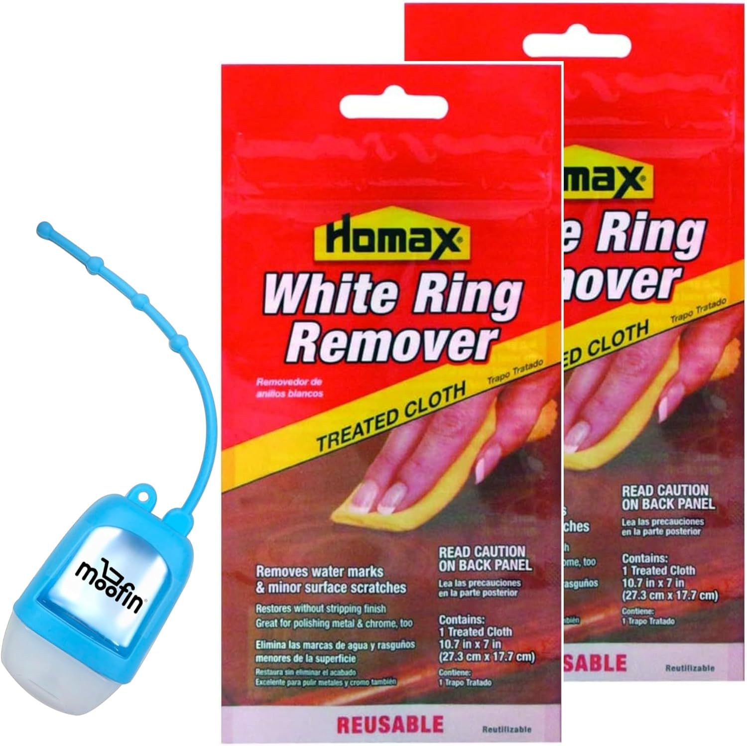 moofin Homax Furniture Ring Remover Cloth, 7x11 inches White Ring Remover, Ring