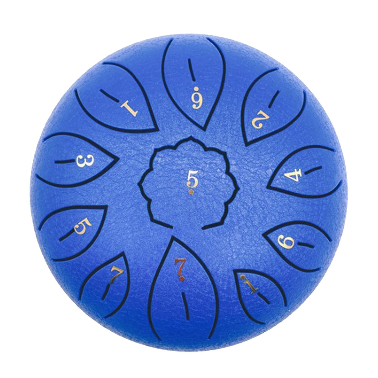 1 Tambor de Acero de 6" (1 Unidad) con Baquetas, Bolsa de Viaje, Pegatinas Y Notas. Regalo Ideal para La Educación Musical, Tanto para Principian, Azul