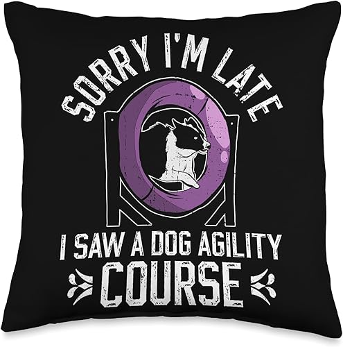 Dog Sport & Dog Agility Parcours Designs Dao Design for Dog Agility Training Throw Pillow, 16x16, Multicolor