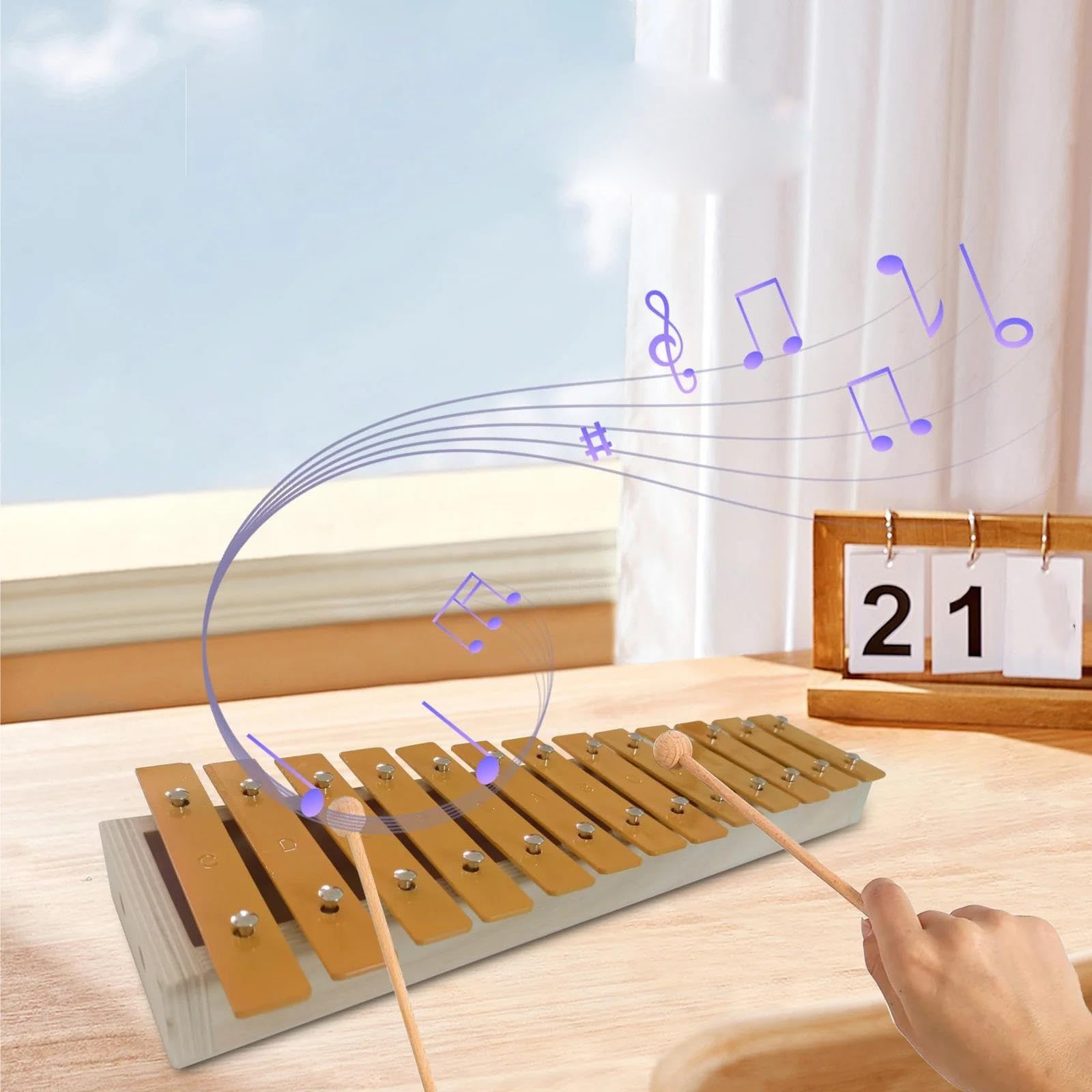 Instrument Ksylofonowy 13 Nut Glockenspiel Klasyczny Kolor Drewna Ksylofon Metalowe Klawisze Perkusyjny Rytm Ręczny Instrument Muzyczny