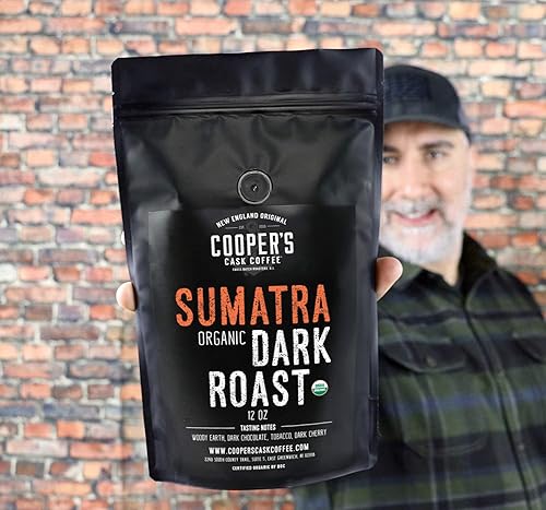 Miniatura 3 de Sumatra tostado oscuro orgánico, café molido, café de origen único grado 1 premium, bolsa de 12 onzas