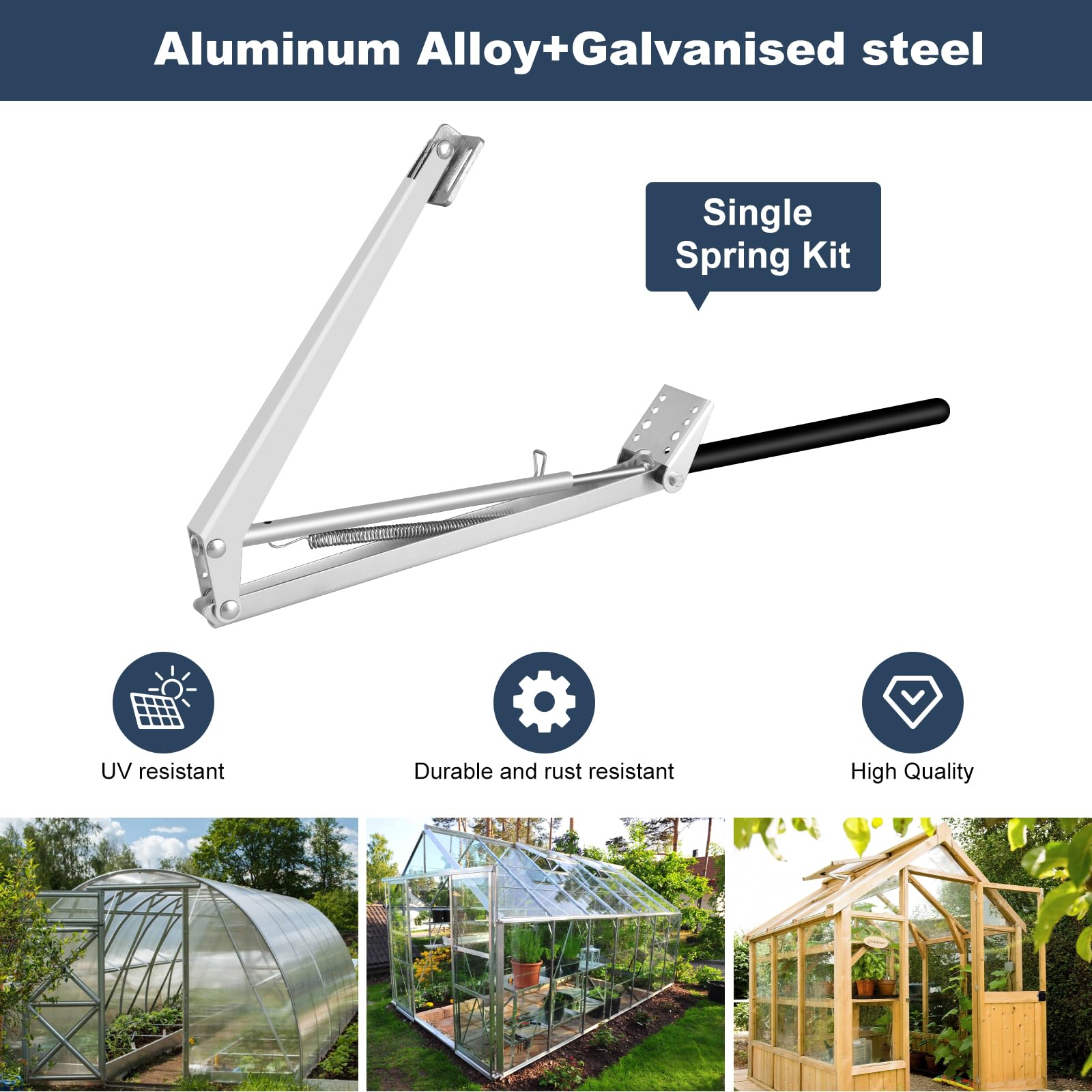 Abridor Automático de Ventanas para Invernadero (2 Unidades) - Control de Temperatura 15-30°C, 45cm Apertura Máxima, Resistente a la Corrosión para Ventanas de Aluminio/Madera