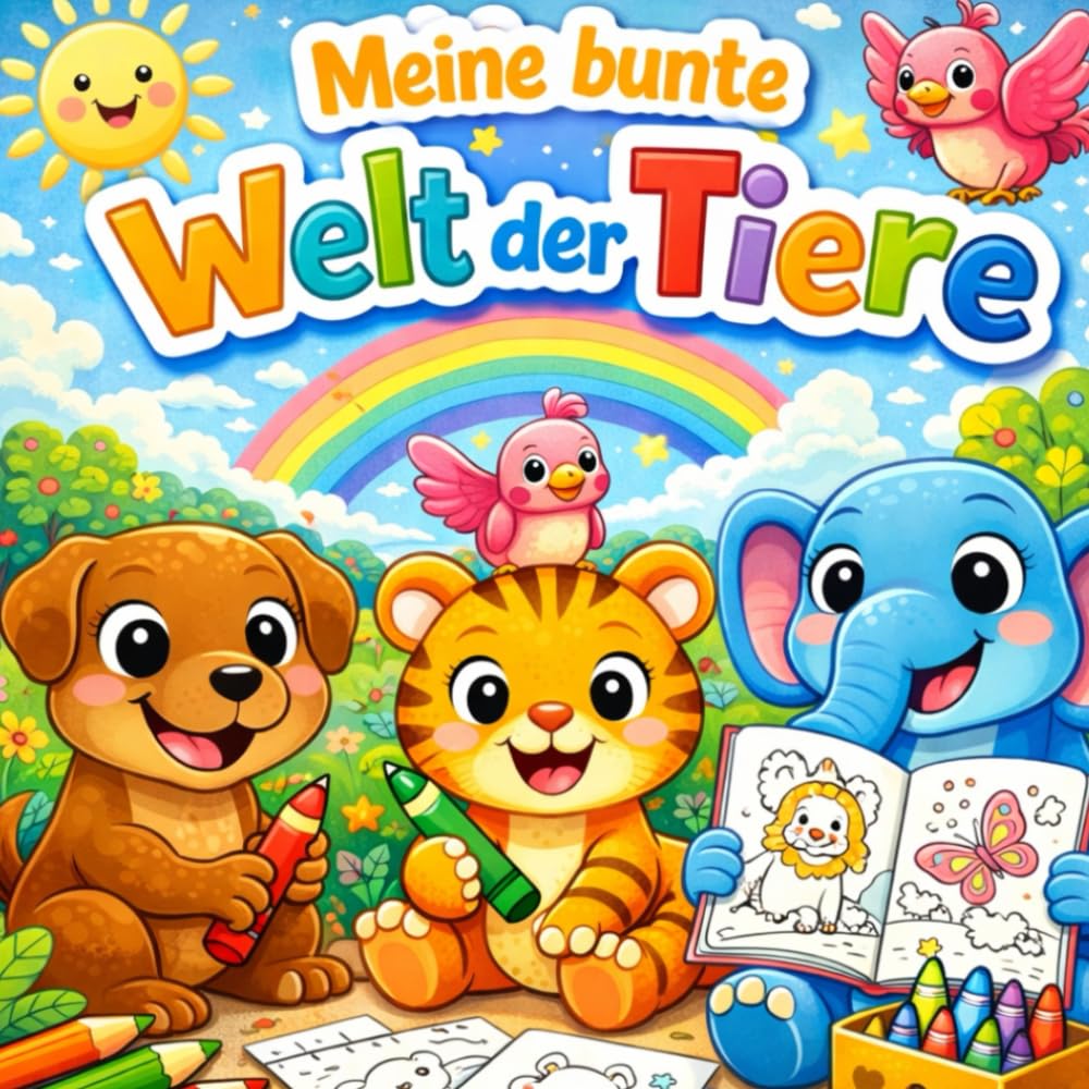 Meine bunte Tierwelt: Ausmalbuch, 3 Jahre, Feinmotorik
