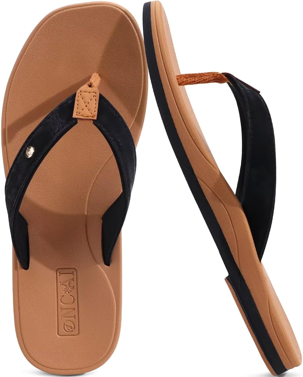 ONCAI Womens Cushion Flip Flops Women’s Soft Comfortable Flip Flop Fashion Summer Beach Cute Lightweight Sandals for Woman Size 6-11