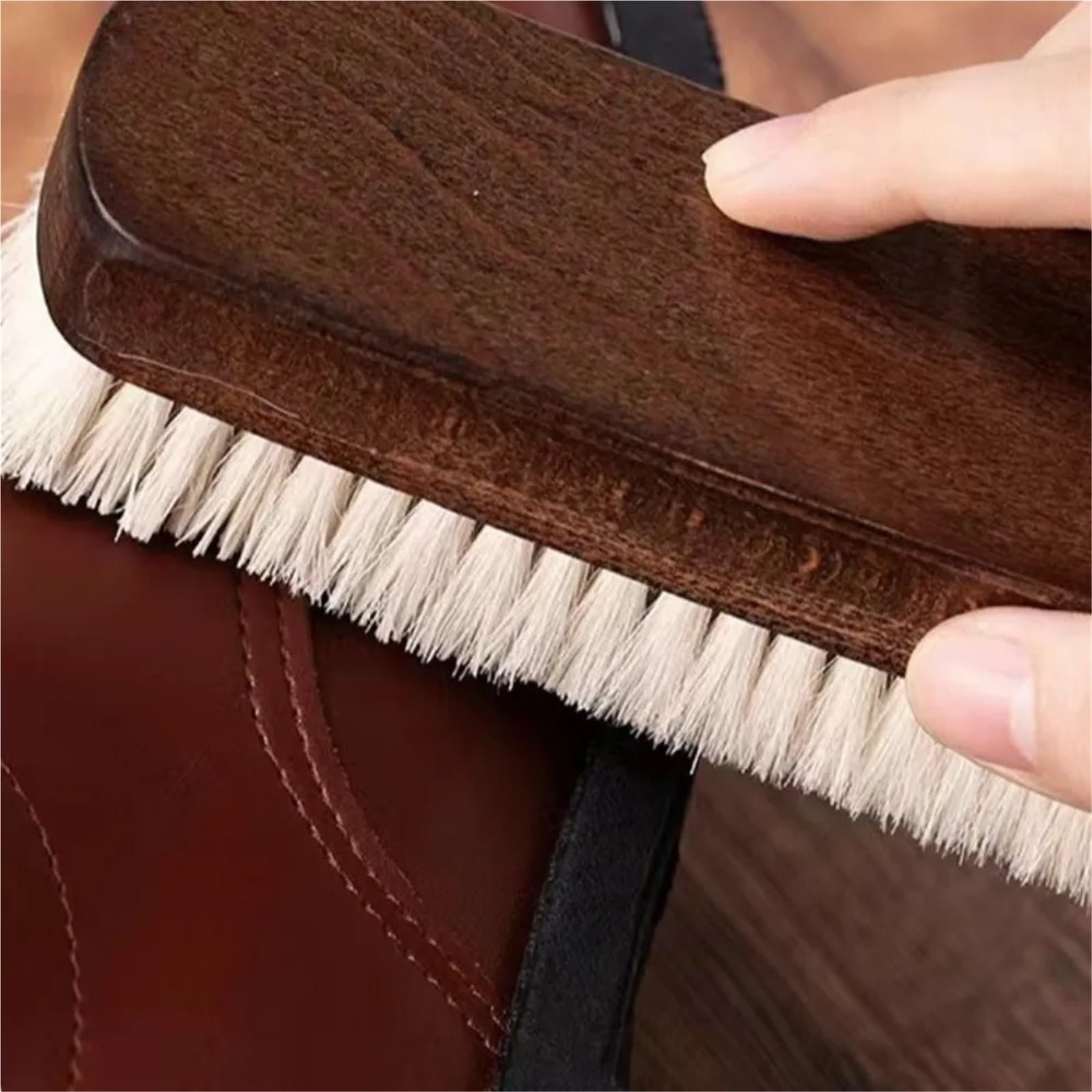 Schuhbürste Multifunktionale Lederpflege Schuhputzbürste Stiefelreiniger Holzgriff Schuhputzbürste Schuhbürste
