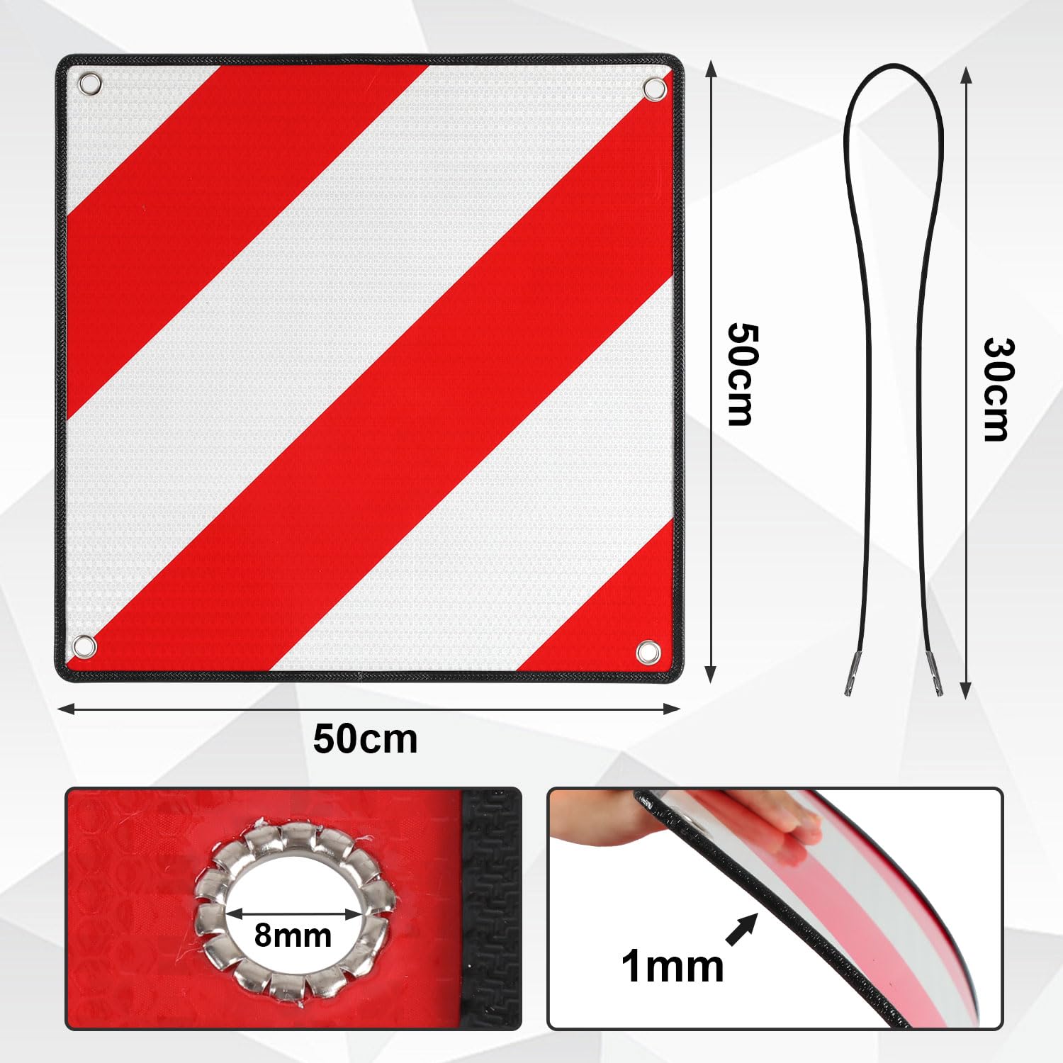 Lospitch Panneau d'avertissement Italien et espagnole 2 en 1, Panneau de signalisation en Aluminium pour l'Italie et 50x50cm, Panneau de signalisation réfléchissant pour Porte-vélos