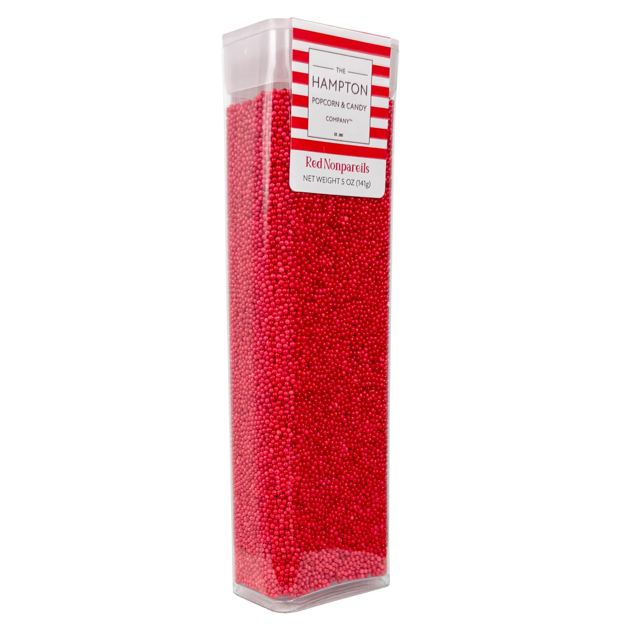 Red Nonpareils Sprinkles 5 oz, Sprinkles For Cake Decorating, Baking, Ice Cream & More, The Hampton Candy Company