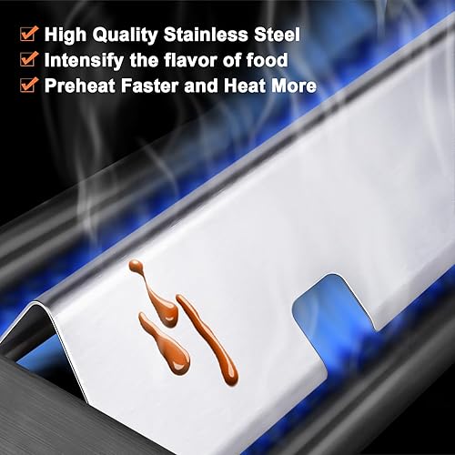 Miniatura 5 de Uniflasy Barras aromatizantes 7635 y tubos de quemador de parrilla 69785 para Weber Spirit I y II 200 con control frontal, Spirit E210, E220, S210,