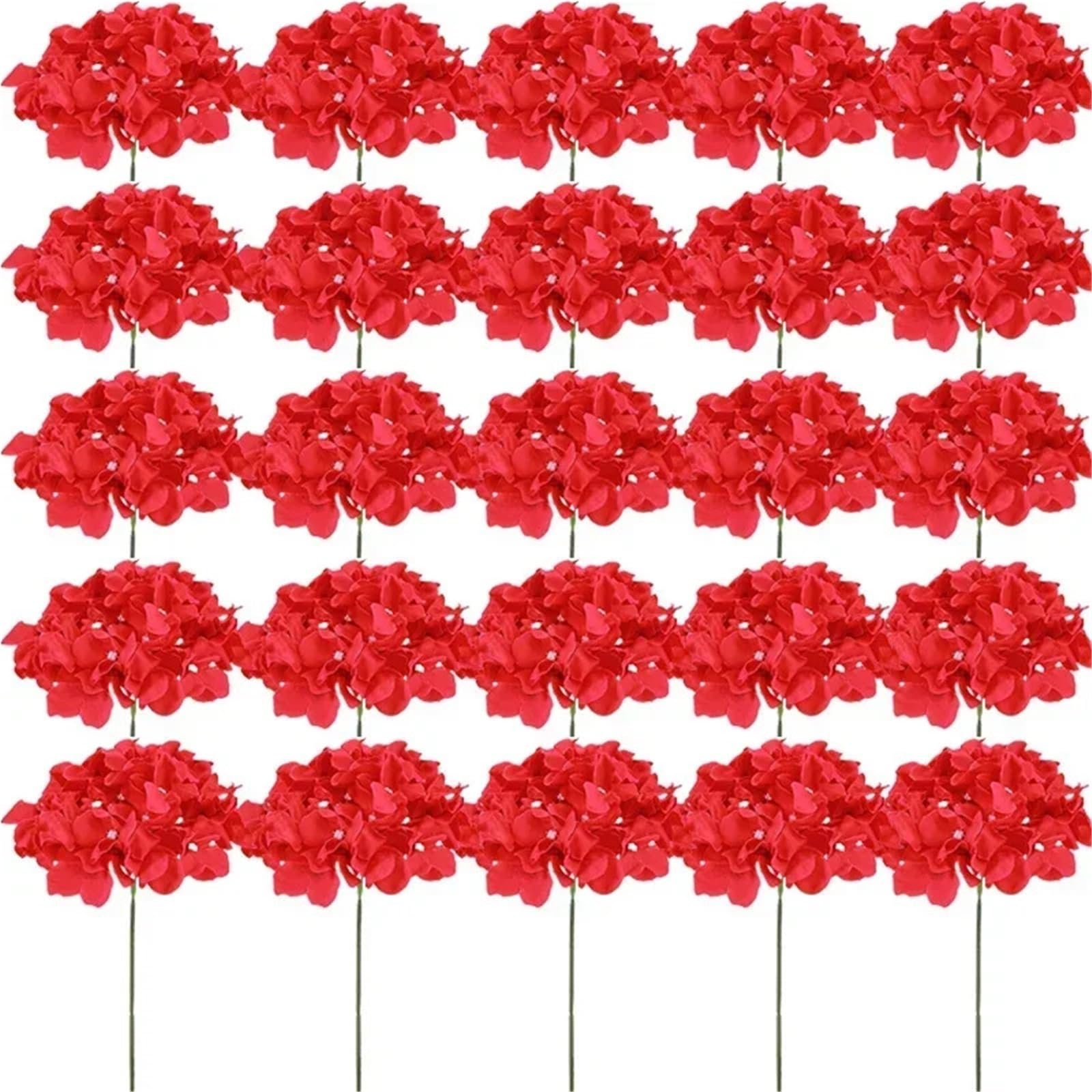 Dcrxz Artificial Flowers 10PCS Hydrangea Artificial Flowers Silk Hydrangea Heads Flowers for DIY Wedding Centerpiece Home Party Decoration(10pcs Red)