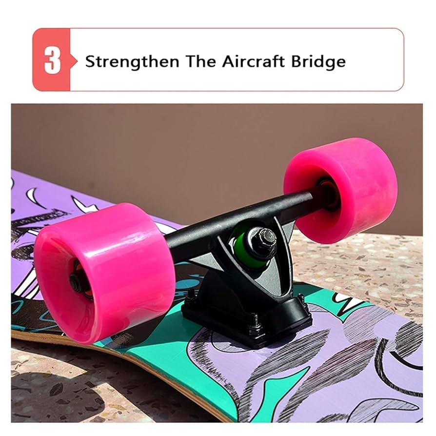 スケート ボード 【ロング】 ロングスケートボード 44インチ 高品質 HEAVEN SPIN WAVE44