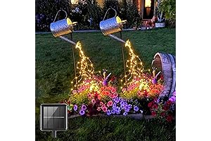 2 Pack Solar Waterfall Fairy Bunch Lights Outdoor Waterproof 200LEDs 8 Modes