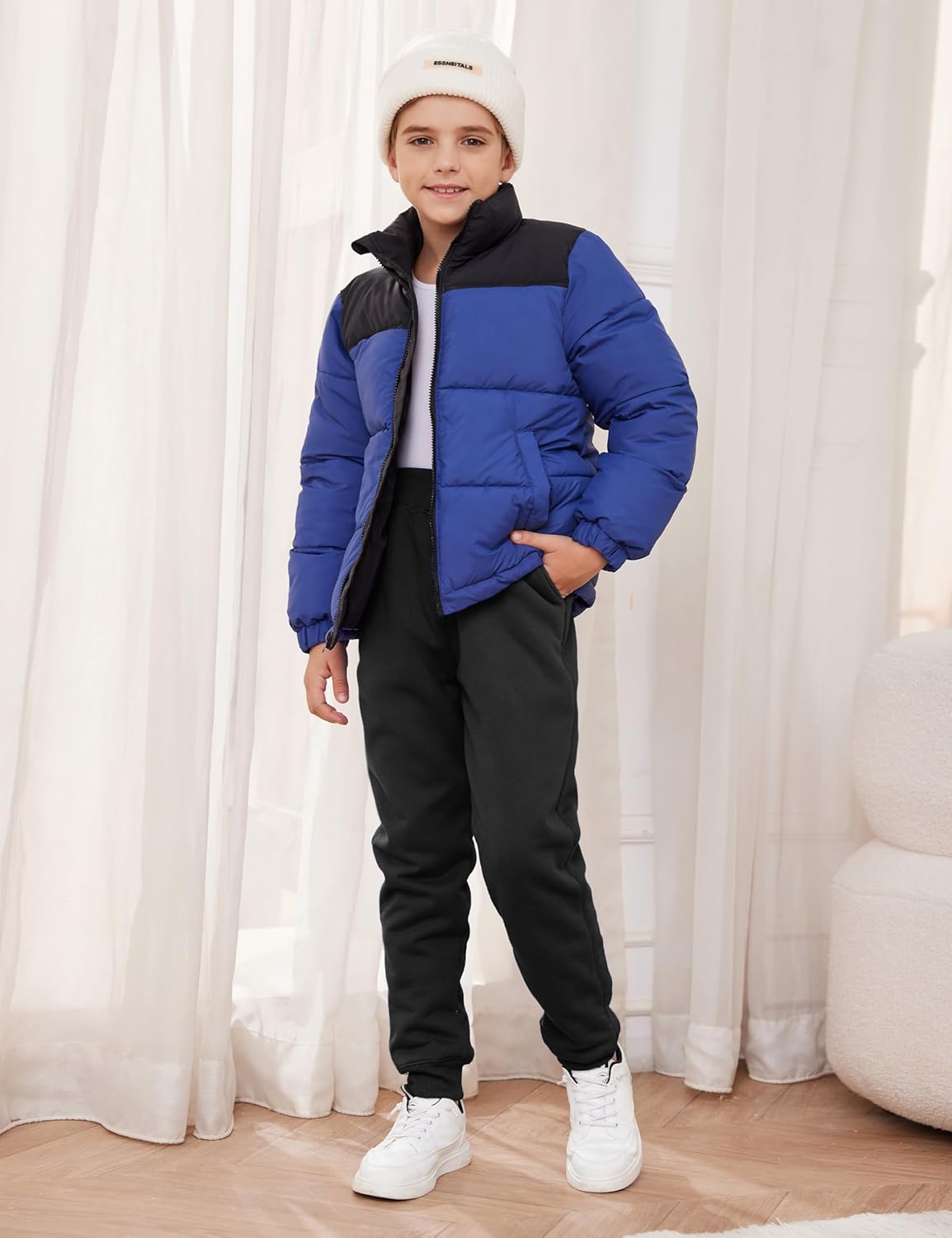 Yeokou Unisex Boys Girls Kid's Sherpa Lined Athletic Jogger Fleece Sweatpants - Image 3