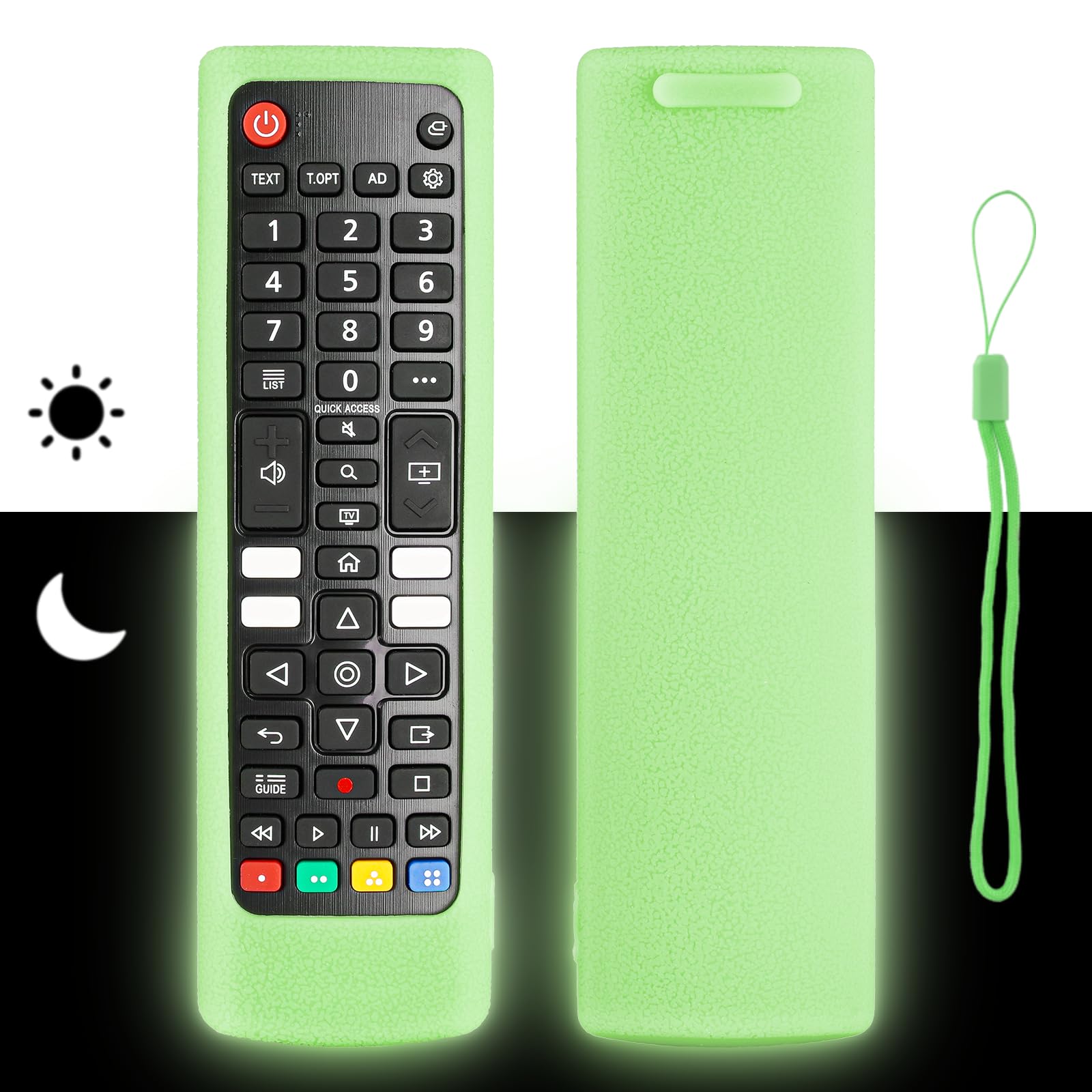 Custodia protettiva in silicone per telecomando per LG AGF76692608 AKB73615303 AKB73756567 Telecomando per Smart TV Antiurto Lavabile Anti-perso Skin-Friendly con anello (Bagliore in blu scuro
