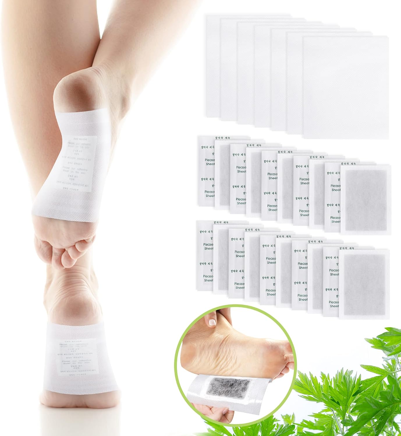 Foot Pads, 100Pcs Foot Pads, Deep Cleansing Foot Pads, Foot Pads for Your Good Feet Body Care Better Sleep Relax Body Pain & Stress Relief, All Natural Wormwood Foot Pads