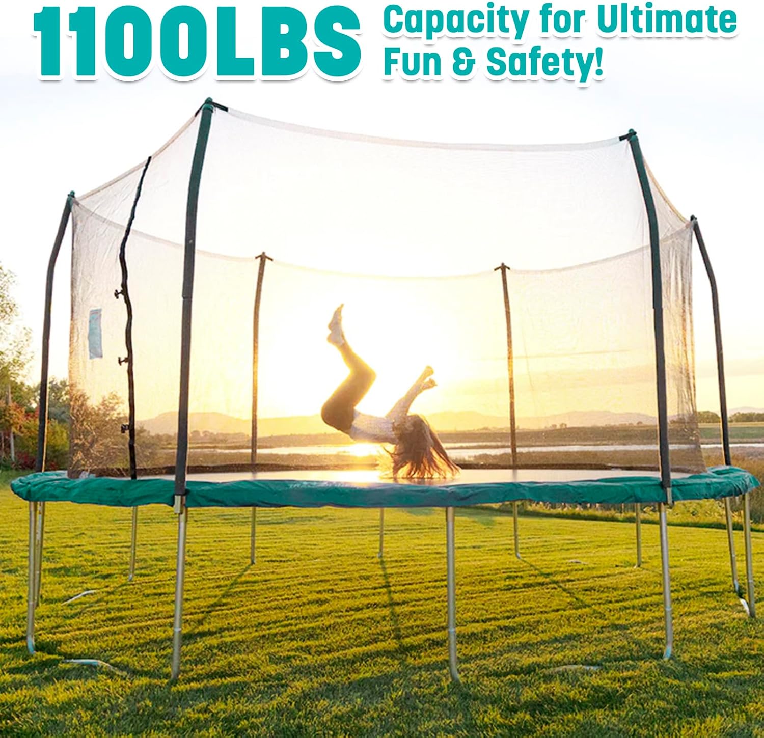 Skywalker Trampolines 12FT 13FT 14FT 15FT 17FT Trampoline with Enclosure, Spring Pad Cover, Heavy Duty Jump Mat