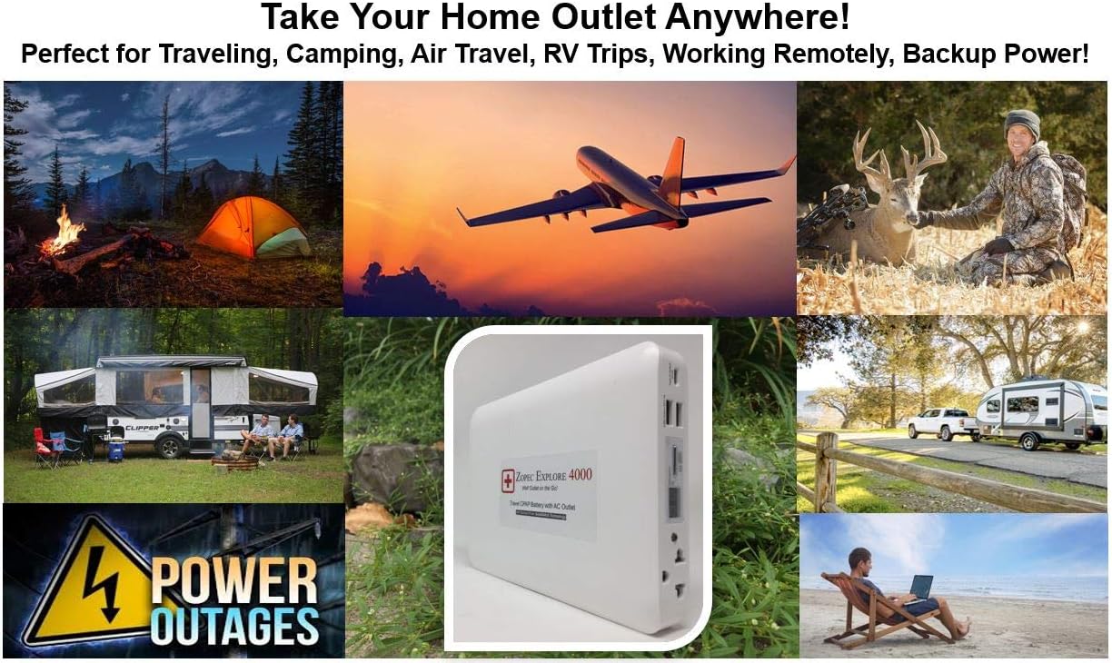 Image showing the Zopec EXPLORE 4000 with its included car charger and two optional solar panel chargers.