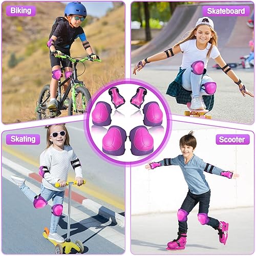 Miniatura 143 de Juego de rodilleras de protección para niños de 3 a 14 años, rodilleras y coderas con muñequeras 3 en 1 para patinaje, ciclismo, bicicleta, patinaje