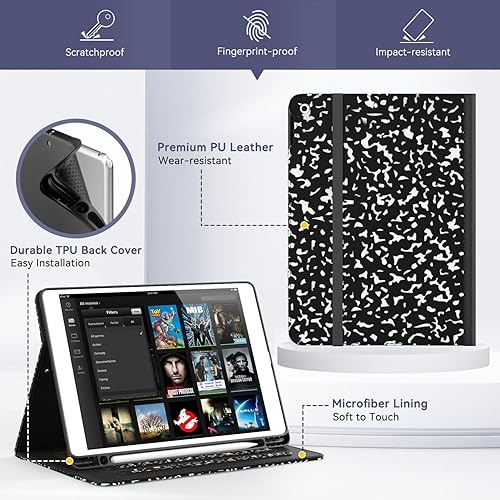 Miniatura 6 de OKP Funda para iPad de 9 generación 20218 generación 20207 generación 2019 de 10.2 pulgadas, con visión multiángulo, funda de piel sintética con