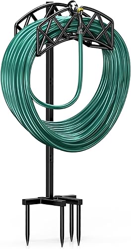 Winpull Soporte para Manguera de Jardín Desmontable de Metal Resistente Colgador de Manguera de Agua, Estante Soporte de Almacenamiento de Manguera