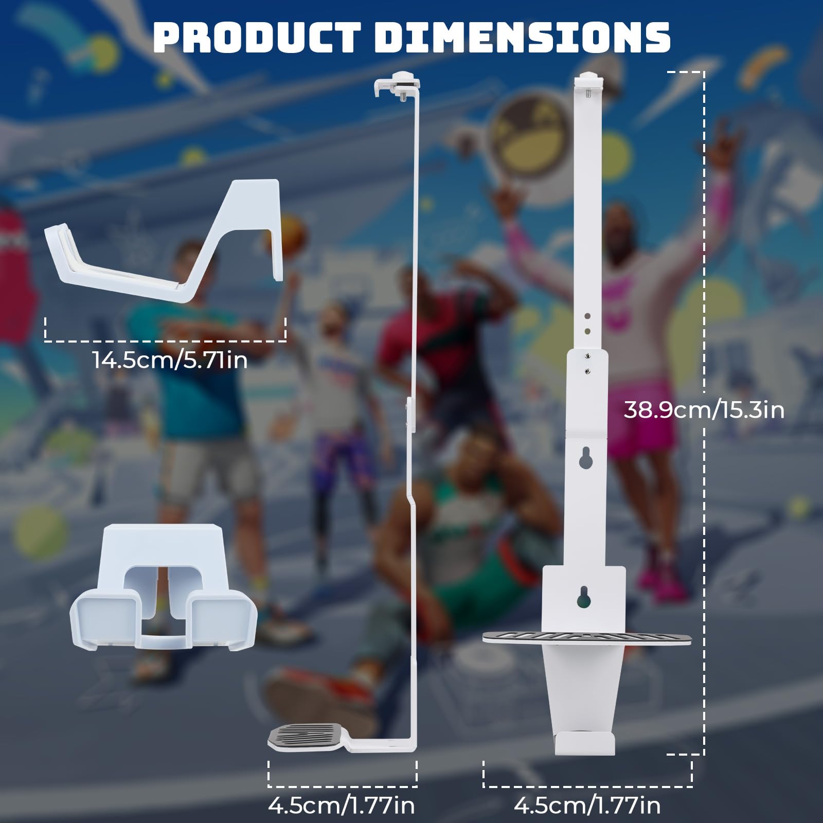 Supporto da Parete per PS5, Staffa da Parete per PS5/PS5 Slim/PS5 Pro Staffa per Montaggio a Parete per PS5/PS5 Slim/PS5 Pro in Acciaio con Gancio per Cuffie, 2 Supporti per Controller