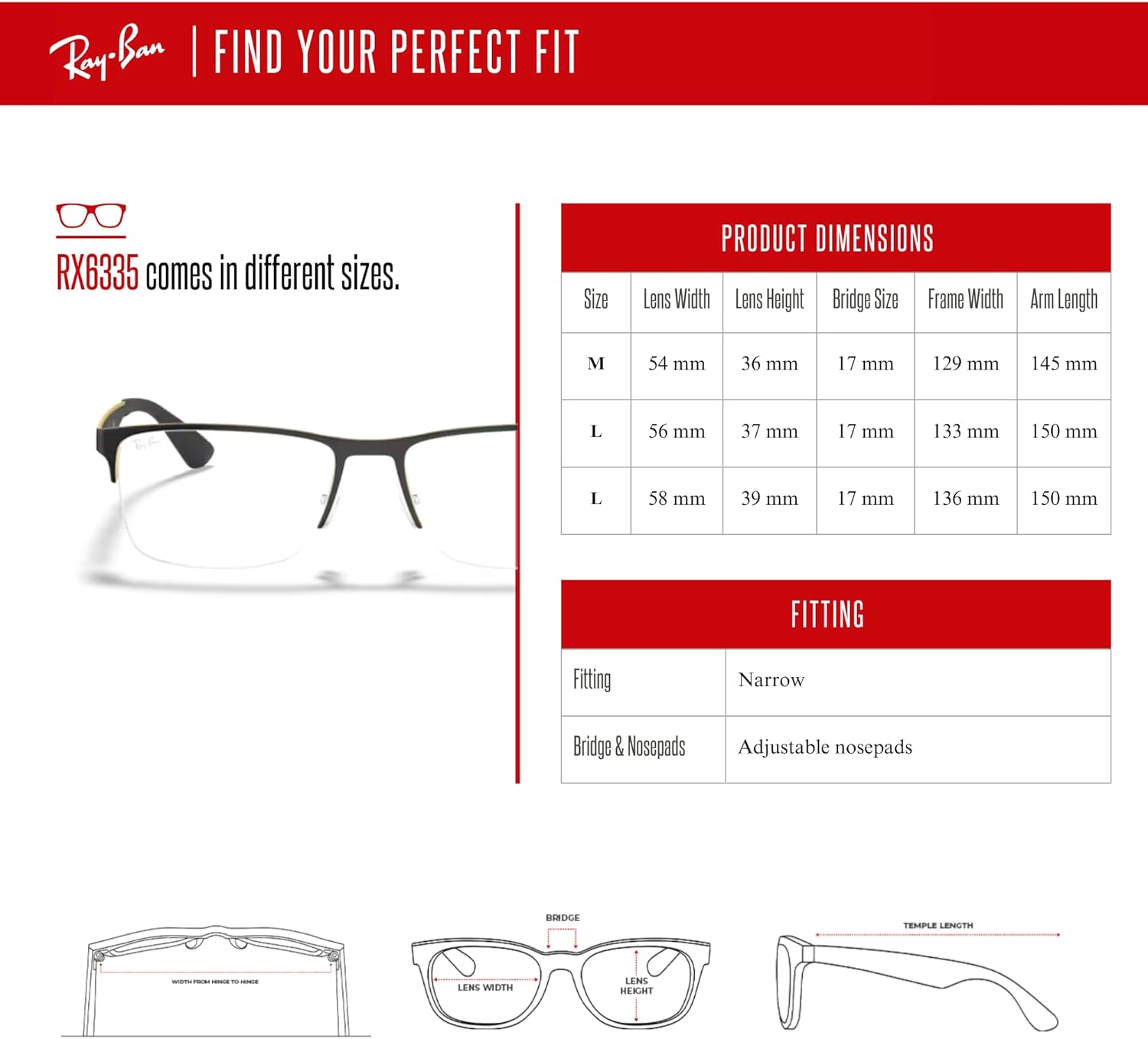 Ray-Ban RX6335 Rectangle Eyeglasses for Men for Women +BUNDLE with ACCESSORY EYEWEAR KIT - Image 4