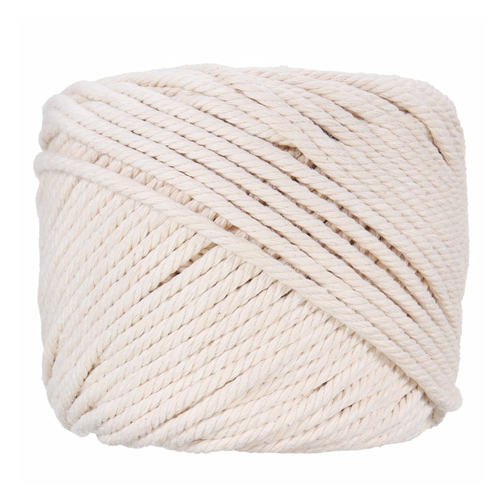 Cadena Durable Natural Beige Blanco Macrame algodón cordón Torcido Cuerda Cuerda DIY jardín Patio casero Accesorios Textiles artesanía 4mmx100m para Manualidades