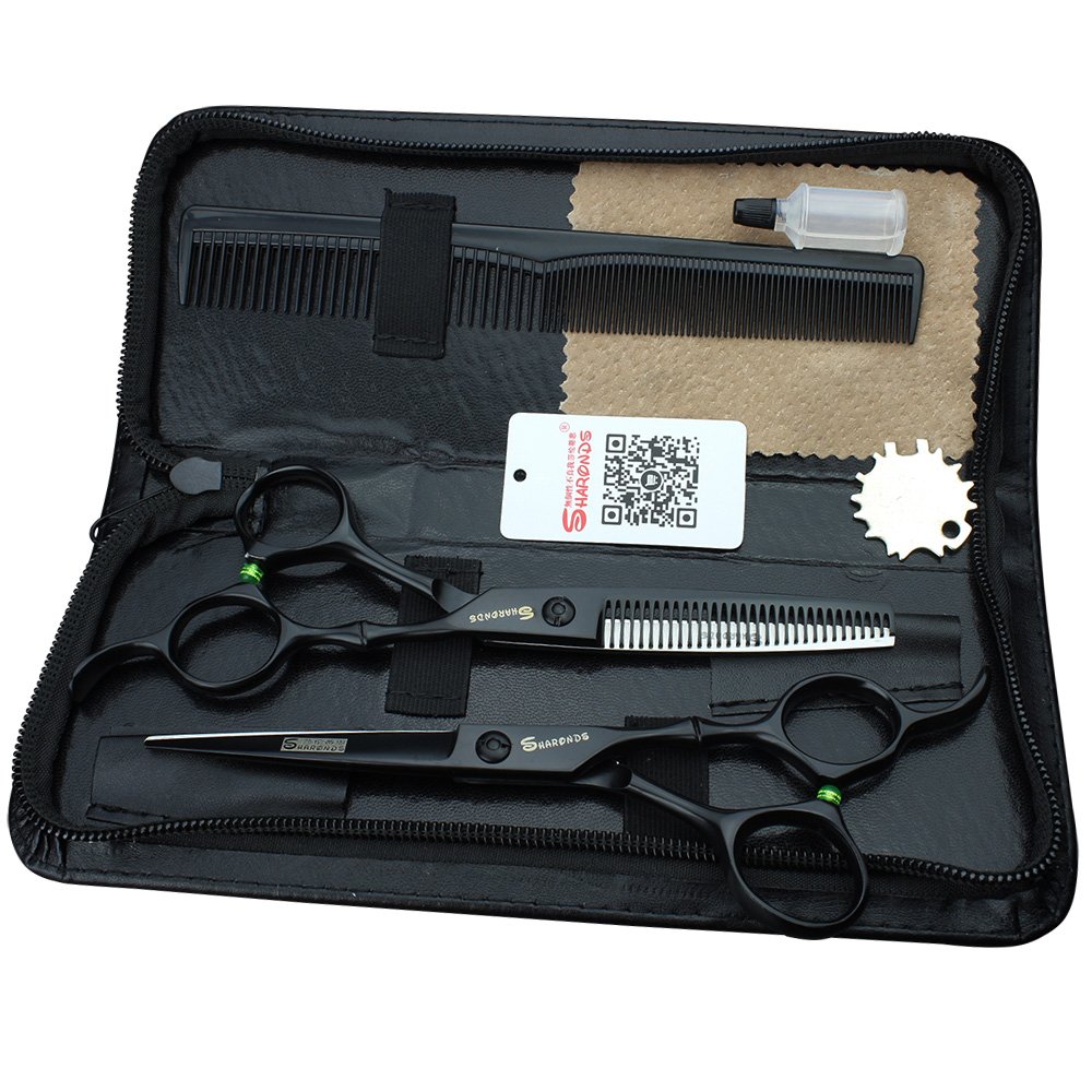 Ciseaux coiffeur kit combinaison 6 pouces en acier inoxydable Japon 440c pour couper les cheveux