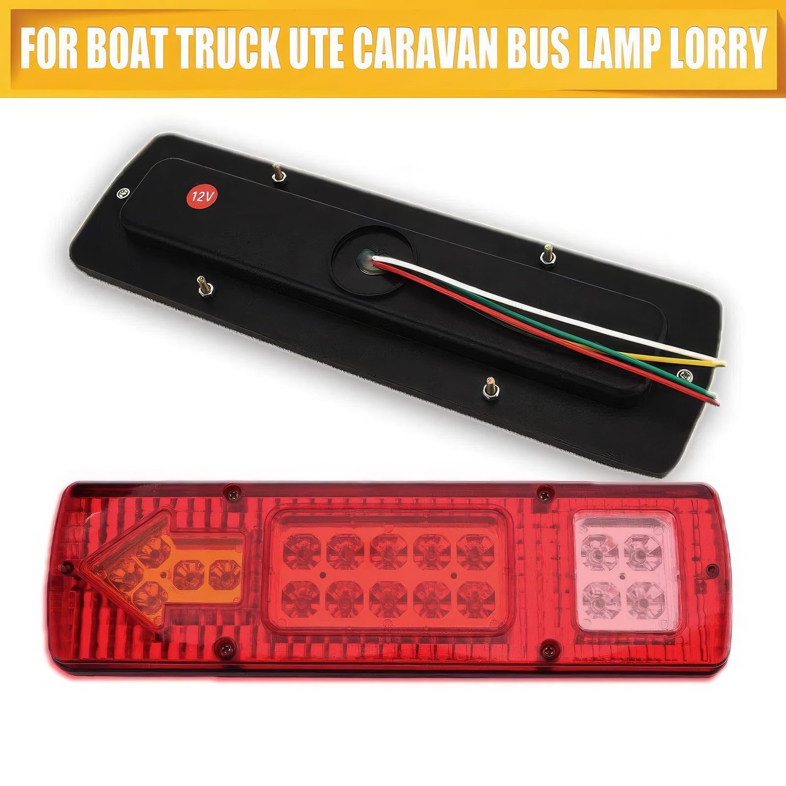 Fanale posteriore TOTMOX 2X LED, 19 LED, 12V, per camion, roulotte, furgoni, rimorchi per barche
