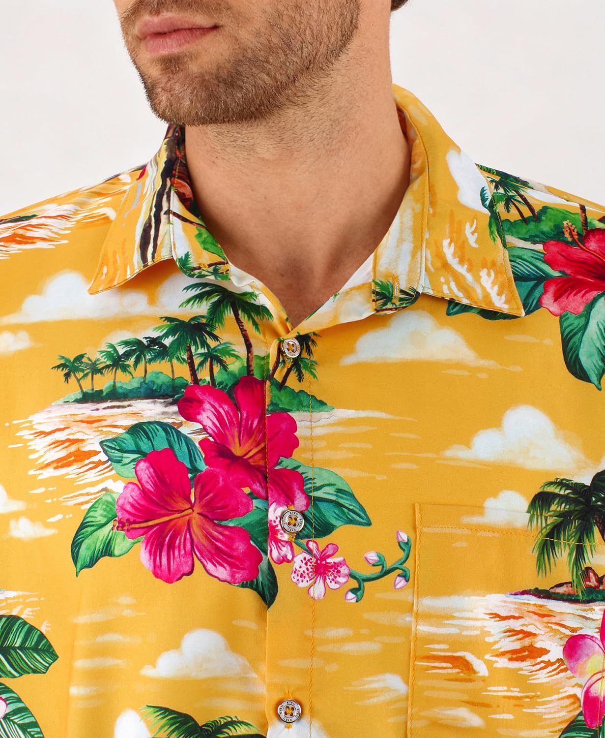 KYKU Men's Hawaiian Shirt Short Sleeve Tropical Button Down Casual Summer Beach Vacation Shirts - Image 4