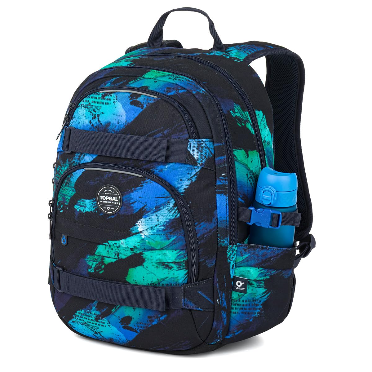 TOPGAL Schulrucksack Jungen ab 5. Klasse Ergonomisch 25L Stauraum Standfest Laptopfach Mittelstufe Blau Schwarz