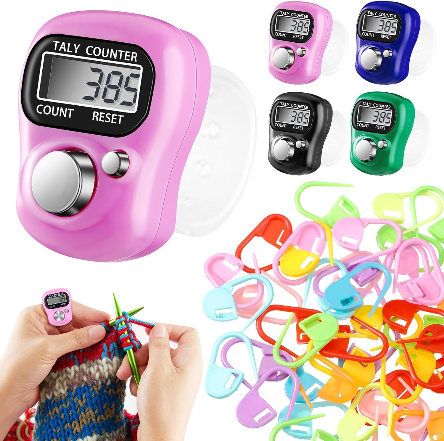 Fiada 4 Pcs LCD Electronic Clicker Counter Colorful Hand Mechanical ...
