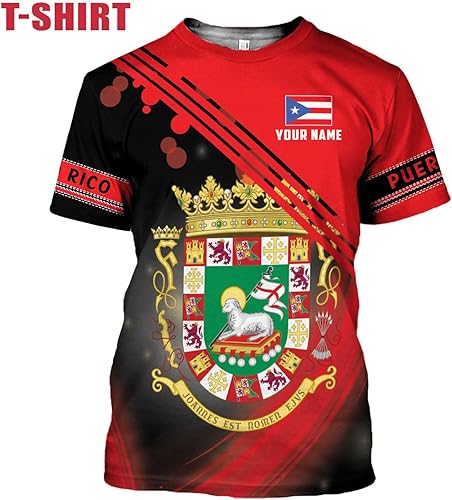 Miniatura 3 de Camisa personalizada con nombre de Puerto Rico, camisas personalizadas para hombres y mujeres, camiseta con la bandera de Puerto Rico 3