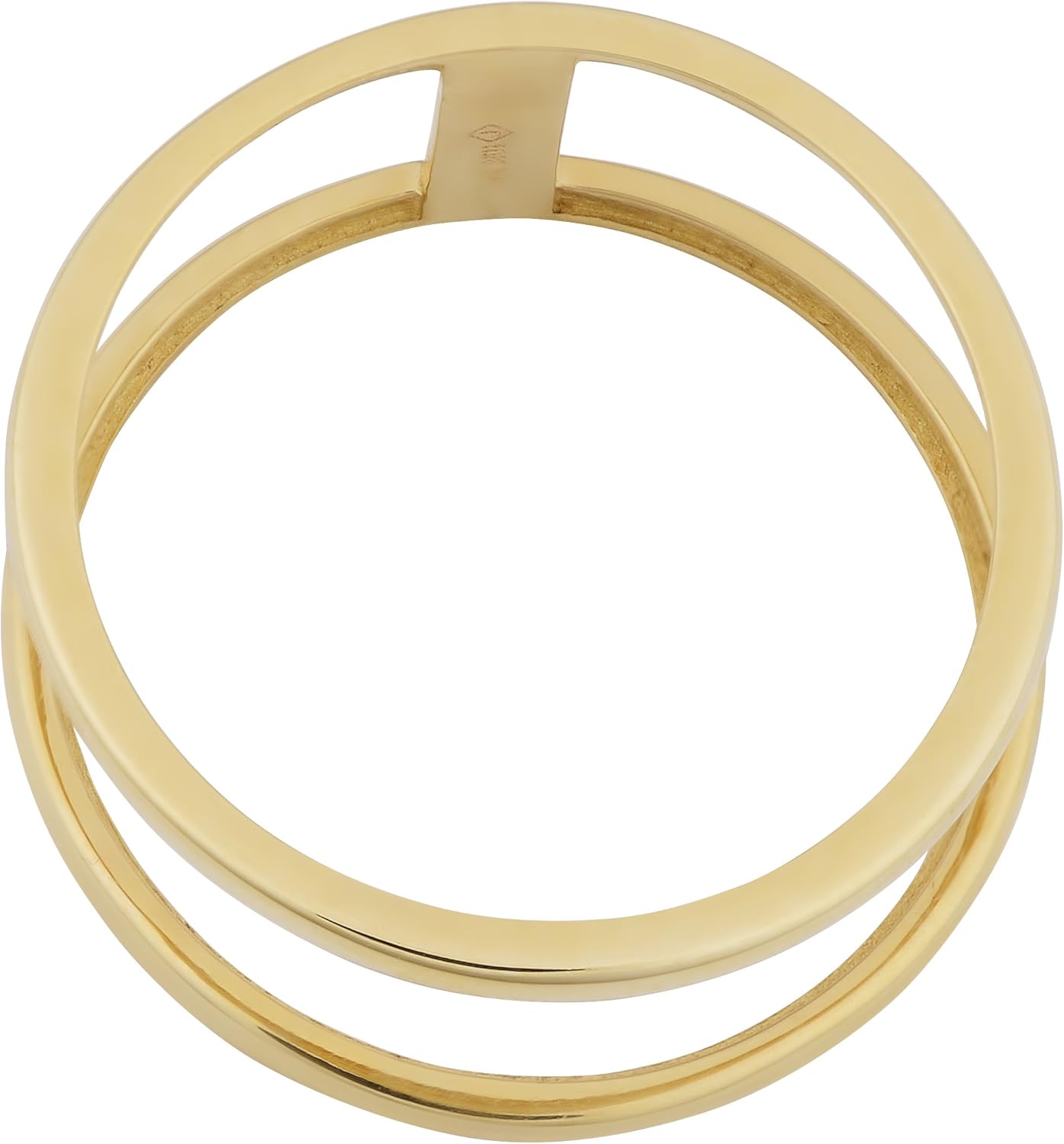 Kooljewelry 10k Yellow Gold Bar Double Ring