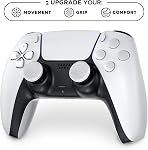 KontrolFreek Clutch for PlayStation 5 (PS5) and PlayStation 4 (PS4) Controller | Performance Thumbsticks | 2 Low-Rise Concave | Black & White