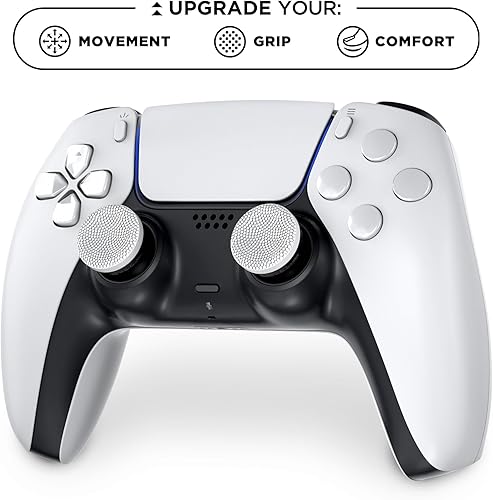 Miniatura 5 de KontrolFreek Embrague para controlador PlayStation 5 (PS5) y PlayStation 4 (PS4) Thumbsticks de rendimiento 2 cóncavos de baja altura Blanco y