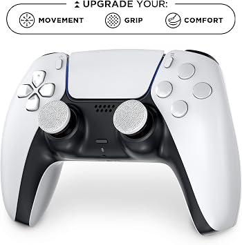 KontrolFreek Clutch for PlayStation 5 (PS5) and PlayStation 4 (PS4) Controller | Performance Thumbsticks | 2 Low-Rise Concave | Black & White