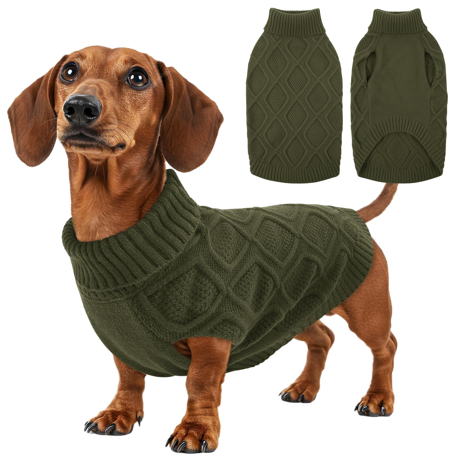 KONVINIT Dog Jumper Medium Turtleneck Sleeveless Winter Dog Sweater No Leg