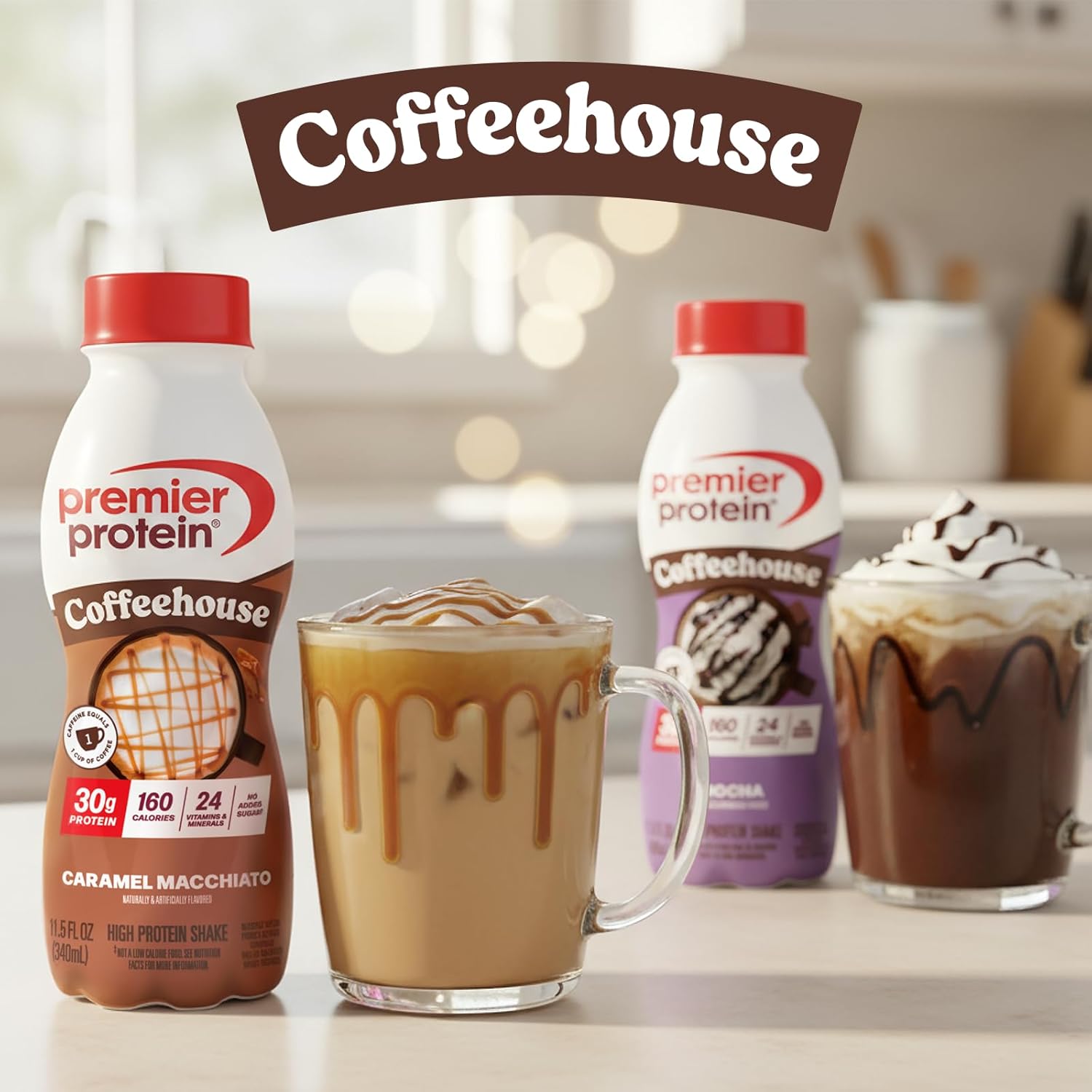 Premier Protein COFFEEHOUSE Caramel Macchiato Protein Shake with Caffeine for Energy – 30g Protein, No Added Sugar, 24 Vitamins & Minerals, 11.5 fl oz, 12 Pack - Image 5