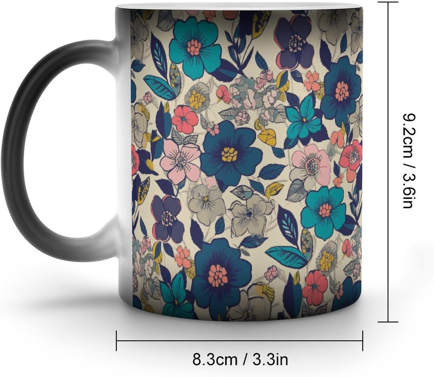 Color Changing Mug Flowers Printed Ceramic Coffee Mug Heat Changing Sensitive Mug Magic Heat Changing Coffee Mug Novelty Coffee Mugs