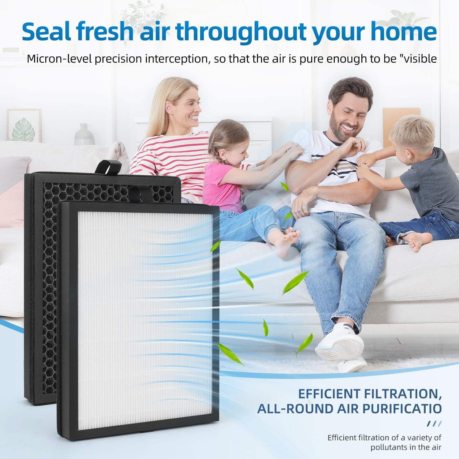 M200L Replacement Filter Compatible with MOOKA M200L Air Purifier, 3-In-1 High-Efficiency Filter 2 Pack - Image 5