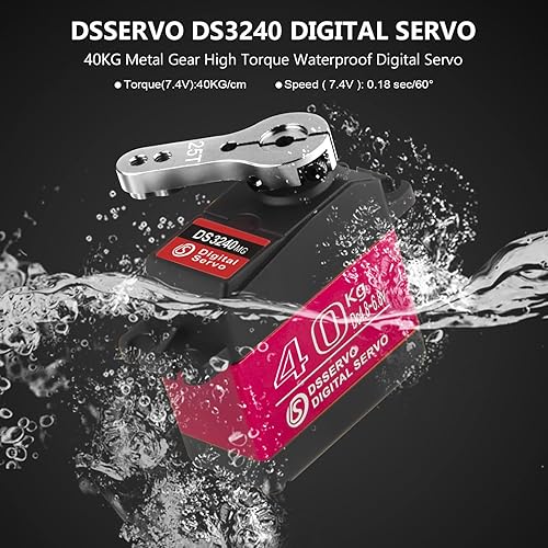 Miniatura 3 de Hobby Fans Servo digital a control remoto, servo de engranaje de metal impermeable de 88.2 lbs con 2 bocinas servo 25T para 112 110 18 RC Car RC
