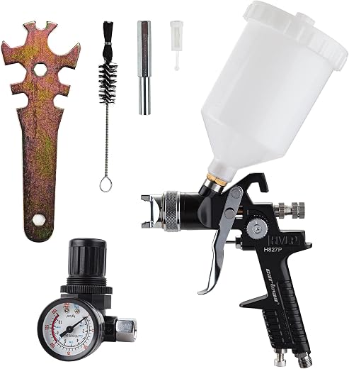 Cartman HVLP Gravity Feed Air Spray Gun H827P, 20.2 oz Capacity, Optimal...