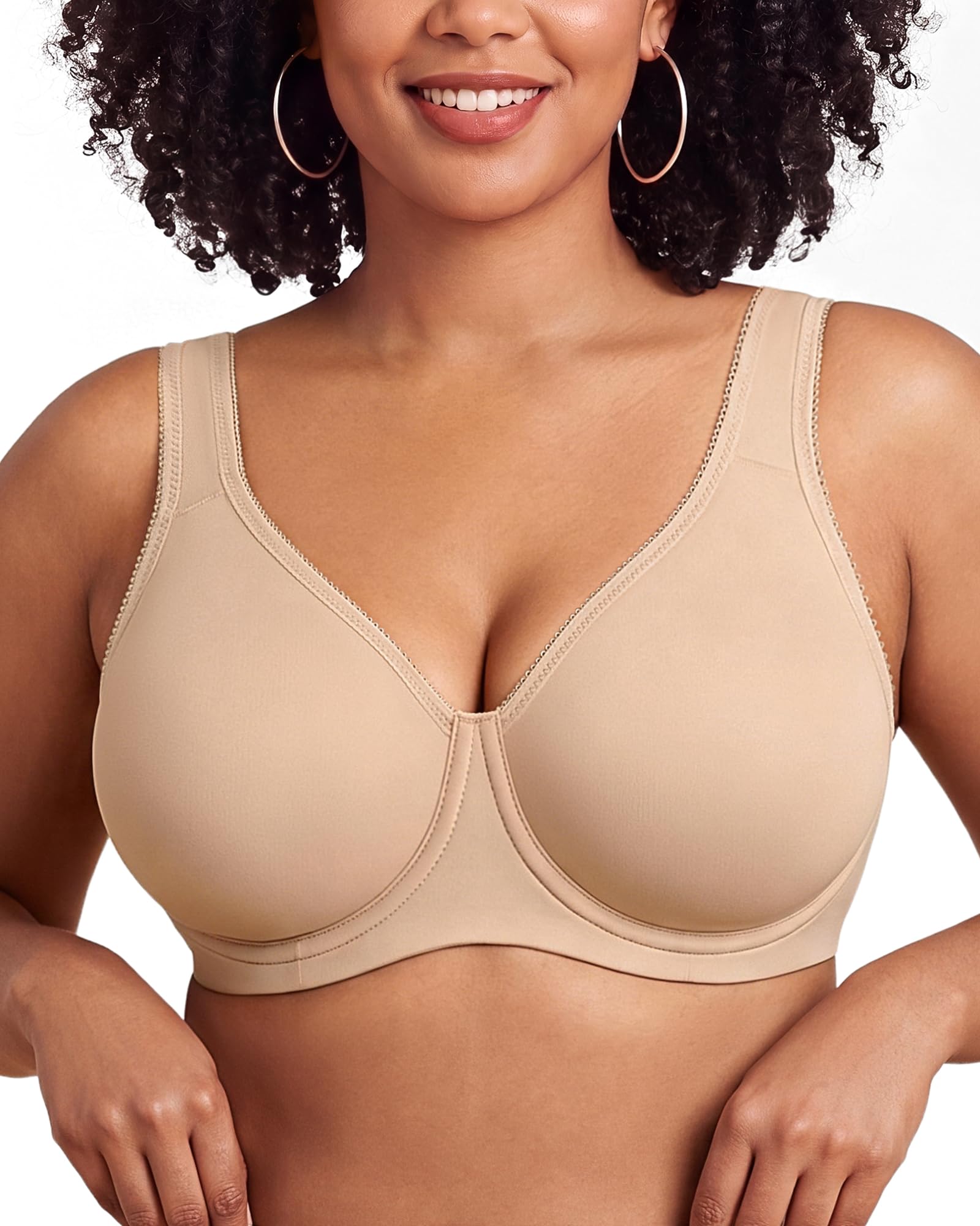 QDN Minimizer Bras for Women, Plus Size Underwire Full Coverage Unlined