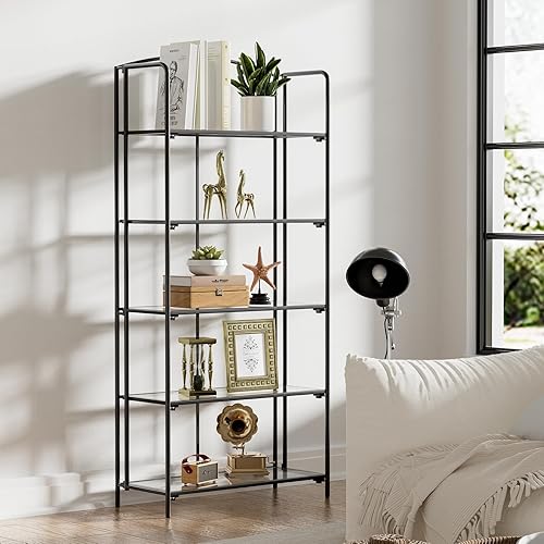 Miniatura 68 de Crofy - Estantería plegable sin montaje para sala de estar, estante plegable blanco de 5 niveles para oficina en casa, organizador de almacenamiento