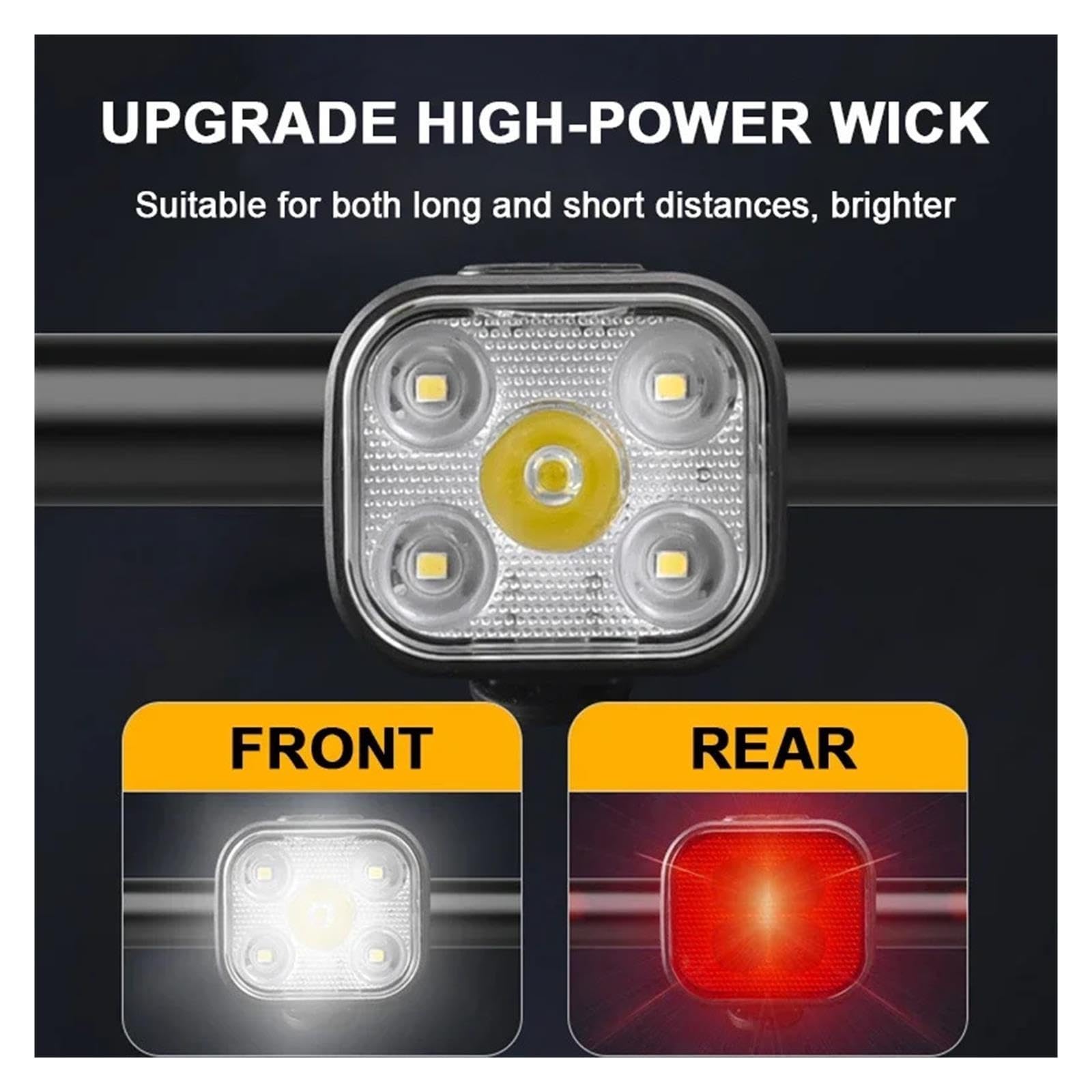 Set di luci for bici ricaricabili USB 1/2PCS